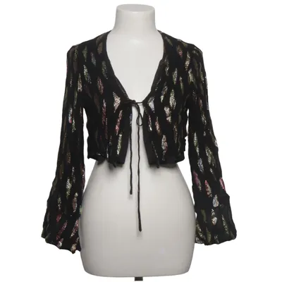 Wrap blouse (Black, Multicolored) from Never Fully Dressed Metallic fiber, Polyester, Viscose