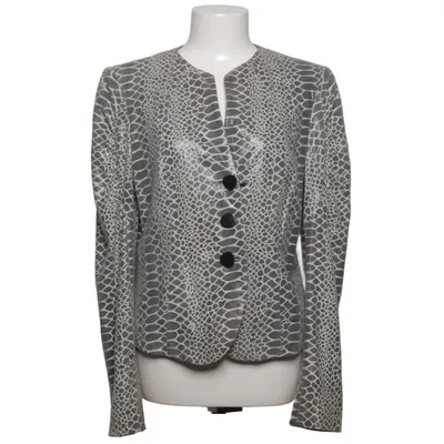 Blazer en cuir (Gris, Noir) de Armani Collezioni Cuir, Polyester