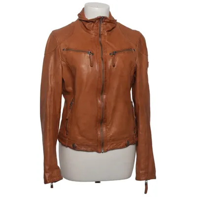 Leather jacket (Brown) from Mauritius Cotton, Leather, Polyester