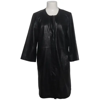 Leather coat (Black) from Cigno Nero Leather, Polyester