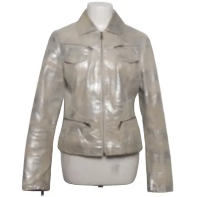 Lederjacke (Silber) von ARMA Collection Acetat, Leder