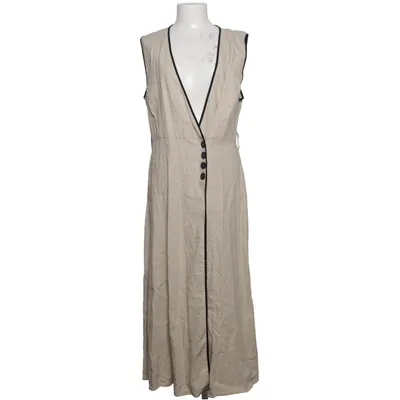 Slå-om-kjole (Beige, Sort) fra Zara Linned, Viscose
