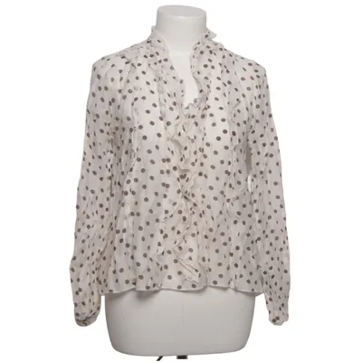 Blouse (White, Brown) from Zara Lyocell, Polyamide