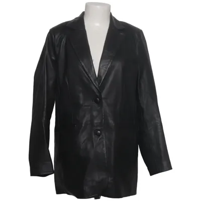 Læderblazer (Sort) fra Object Læder, Polyester