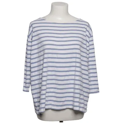 T-shirt à manches longues (Bleu, Blanc) de Janina Coton