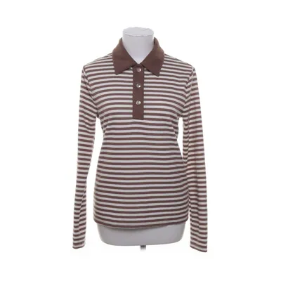 Henley shirt (Bruin, Wit) van Mango Elastaan, Polyester, Viscose