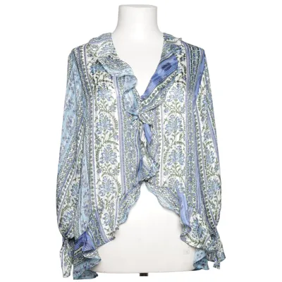 Blouse (Blue, White, Multicolored) from Zara Metallic fiber, Polyester