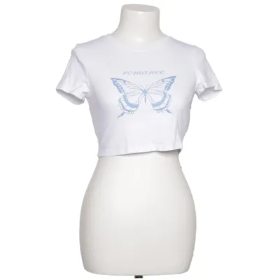 T-shirt (Vit, Blå) från Dazy Bomull, Elastan