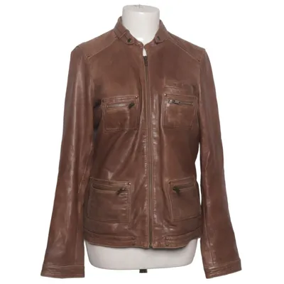 Leren jack (Bruin) van Naf Naf Katoen, Leer, Polyester