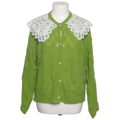 Cardigan (Groen, Wit) van Uterqüe Alpacawol, Elastaan, Polyamide