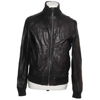 Läderjacka (Svart) från Zara Man Bomull, Skinn, Polyester