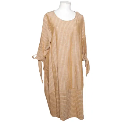 Dress (Beige, White) from Lisa Campione Cotton, Viscose
