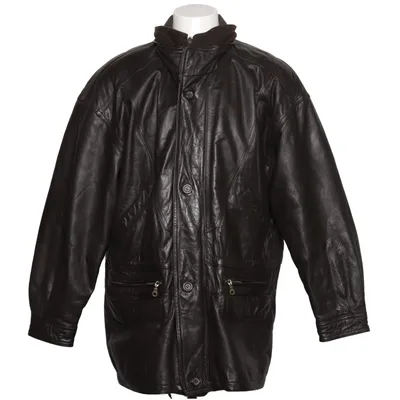 Leren jack (Zwart) van Prince Acetaat, Leer, Polyamide