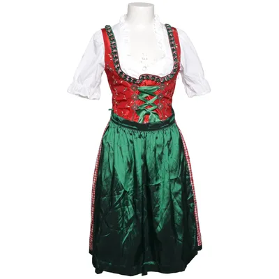 Dirndl (Rouge, Vert, Blanc) de Birkhahn Mode Coton, Polyamide, Polyester