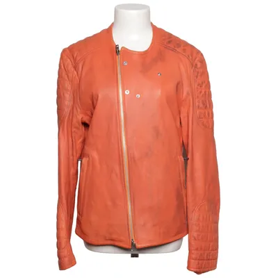 Leather jacket (Orange) from Patrizia Pepe Cotton, Leather, Viscose