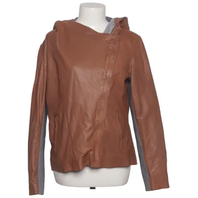 Biker jacket (Brown) from Brandalism Cotton, Leather, Polyester, Wool