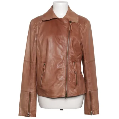 Bikerjacka (Brun) från Marc O'Polo Bomull, Skinn, Polyester, Viskos