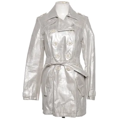 Läderkappa (Silverfärgad) från Maze Skinn, Polyester, Viskos