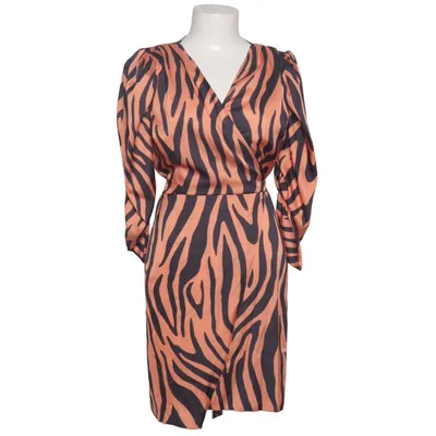 Wrap dress (Orange, Black) from Emo Cotton, Polyester, Viscose