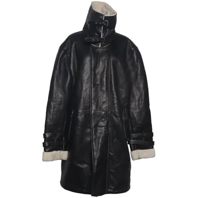 Veste en peau de mouton retournée (Noir) de Be Edgy Cuir, Polyester