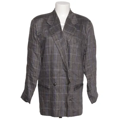 Blazer (Gray, Blue) from St Emile Linen, Viscose