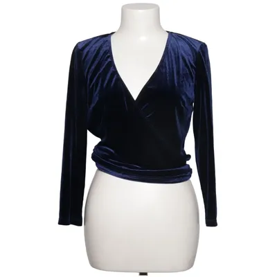 Slå-om top (Wrap Top in Navy Velvet) fra Vixen by Micheline Pitt Elastan, Polyester