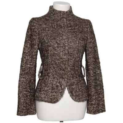Blazer (Brown, White) from Massimo Dutti Woman Alpaca wool, Mohair, Polyamide