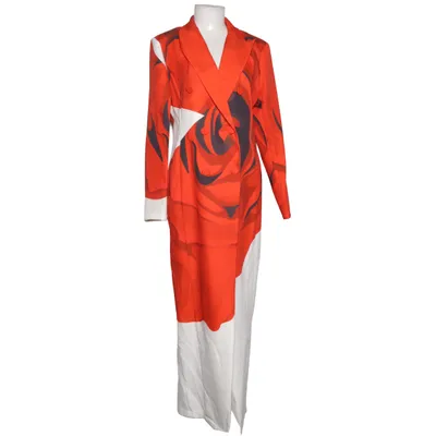 Coat (Red, White, Multicolored) from Stylewe Elastane, Polyester