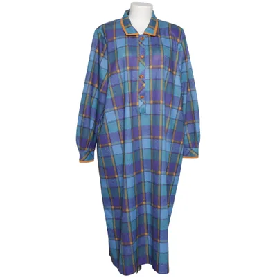 Skjortklänning (Blå, Lila, Flerfärgad) från Chiki Polyester, Kaninpäls