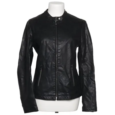 Jacket (Black) from United Colors of Benetton Cotton, Polyurethane, Viscose