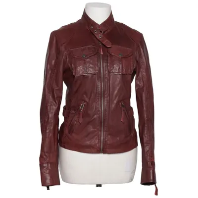 Leather jacket (Red) from Gipsy Cotton, Leather, Polyester