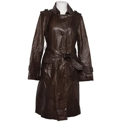 Läderkappa (Brun) från Hallhuber Skinn, Polyester