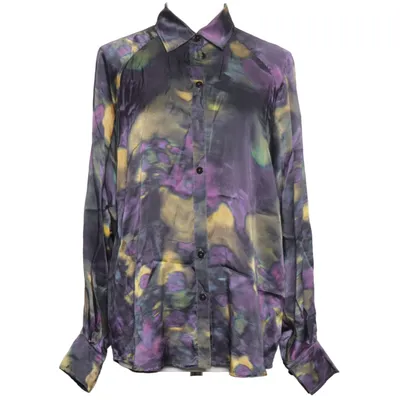 Blouse (Purple, Yellow, Multicolored) from Mybc Silk