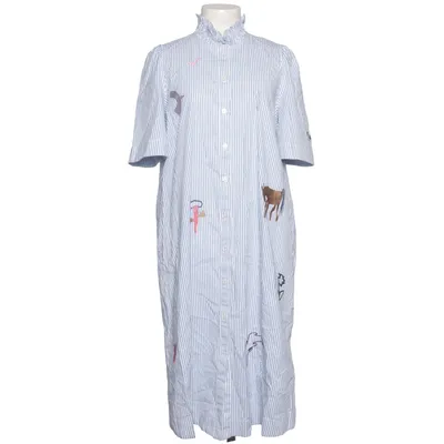 Blusenkleid (Blau, Weiß) von Nümph Baumwolle, Elasthan