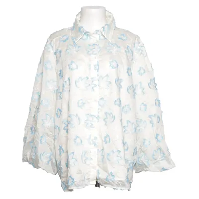 Shirt (White, Blue) from Norah Cotton, Polyester