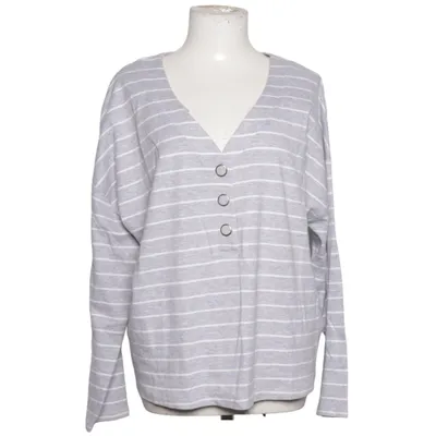T-shirt manches longues (Gris, Blanc) de Camaïeu Coton, Viscose