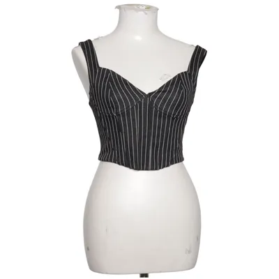 Crop top (Black, White) from Amisu Elastane, Polyester