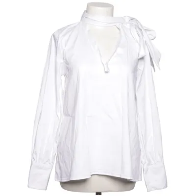 Pussy bow blouse (White) from Soluzione Cotton, Elastane, Polyamide