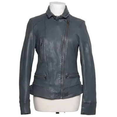 Veste en cuir (Gris) de Oakwood Coton, Cuir