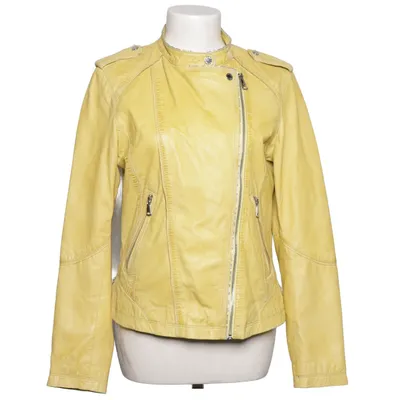 Biker jacket (Yellow) from Oakwood Cotton, Leather, Polyester