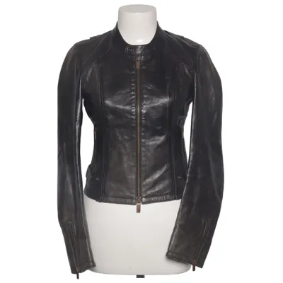 Jacke (Schwarz) von Hugo Boss Leder, Viskose