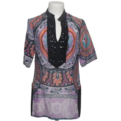 Blouse (Purple, Multicolored) from Single Cotton, Silk