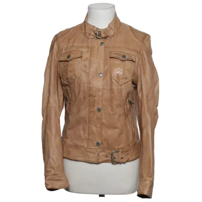 Leather jacket (Brown) from Mauritius Cotton, Leather, Polyester
