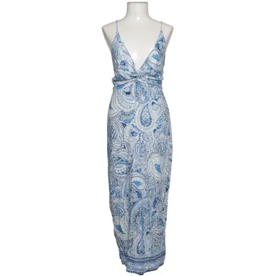 Halterneck dress (Blue, White) from Zara Linen, Viscose