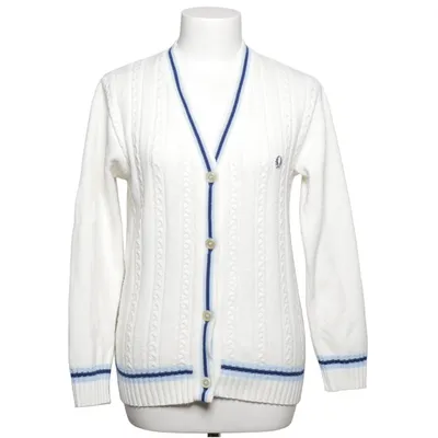 Cardigan (Blanc, Bleu) de Fred Perry Acrylique