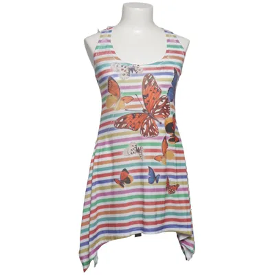 Dress (White, Multicolored) from Mizumi Cotton, Polyester
