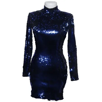 Cocktail dress (Blue, Black) from Bershka Elastane, Polyester