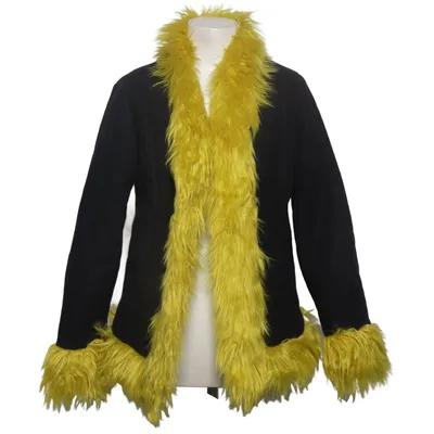 Veste en peau de mouton retournée (Noir, Jaune) de The Ragged Priest Acrylique, Polyester