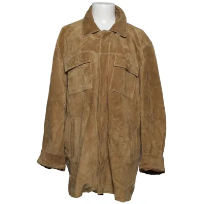 Leather jacket (Brown) from Nicole Miller Cotton, Leather, Polyester