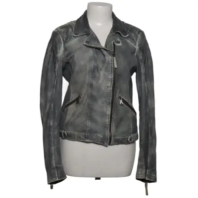 Biker jacket (Gray) from Gipsy Cotton, Leather, Polyester